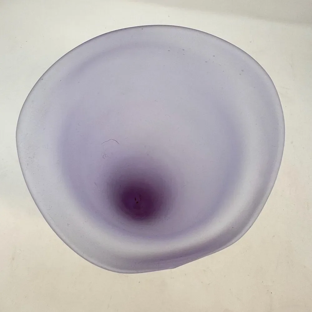 Vintage Frosted Satin Glass Purple Jack in the Pulpit Vase Lavender 7.5